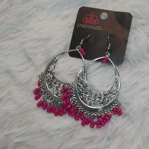 FREE WITH PURCHASE!  NWT Malibu Mamba silver & pink fishhook back earrings